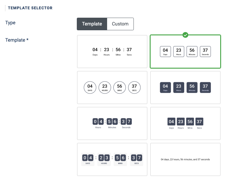 acf countdown field template settings