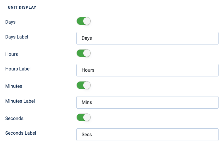 acf countdown field unit display settings