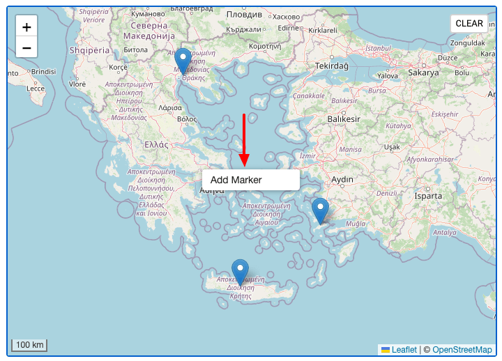 acf map right click on map to add marker