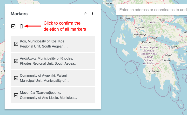 Confirm deletion of all markers