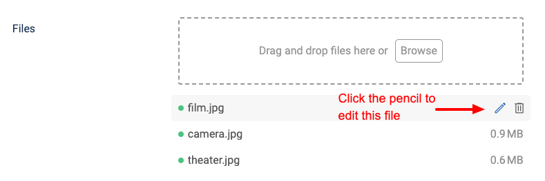click the pencil icon to edit the field