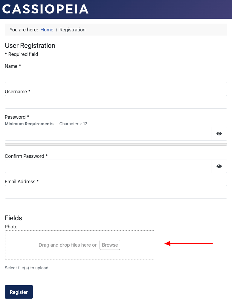 Add a File Upload Field to Joomla! Registration Form