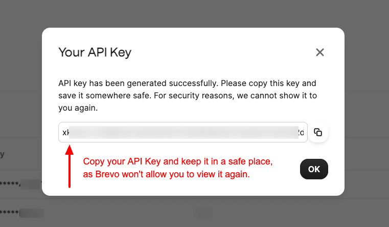 Create Brevo API Key