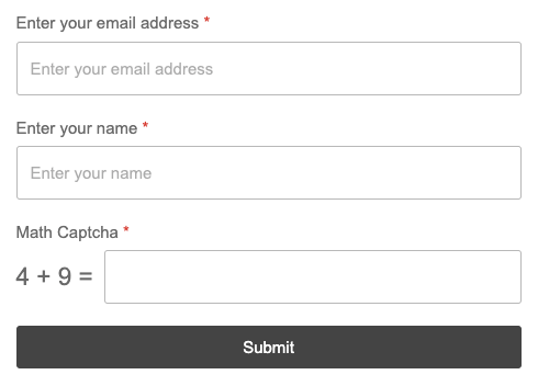 convert forms math captcha preview