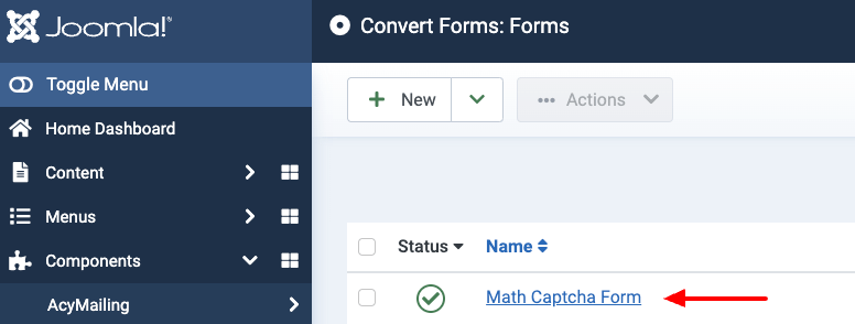 convert forms select math captcha form