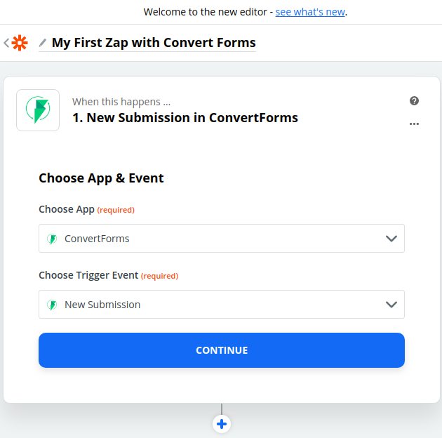 convert forms zapier create new zap