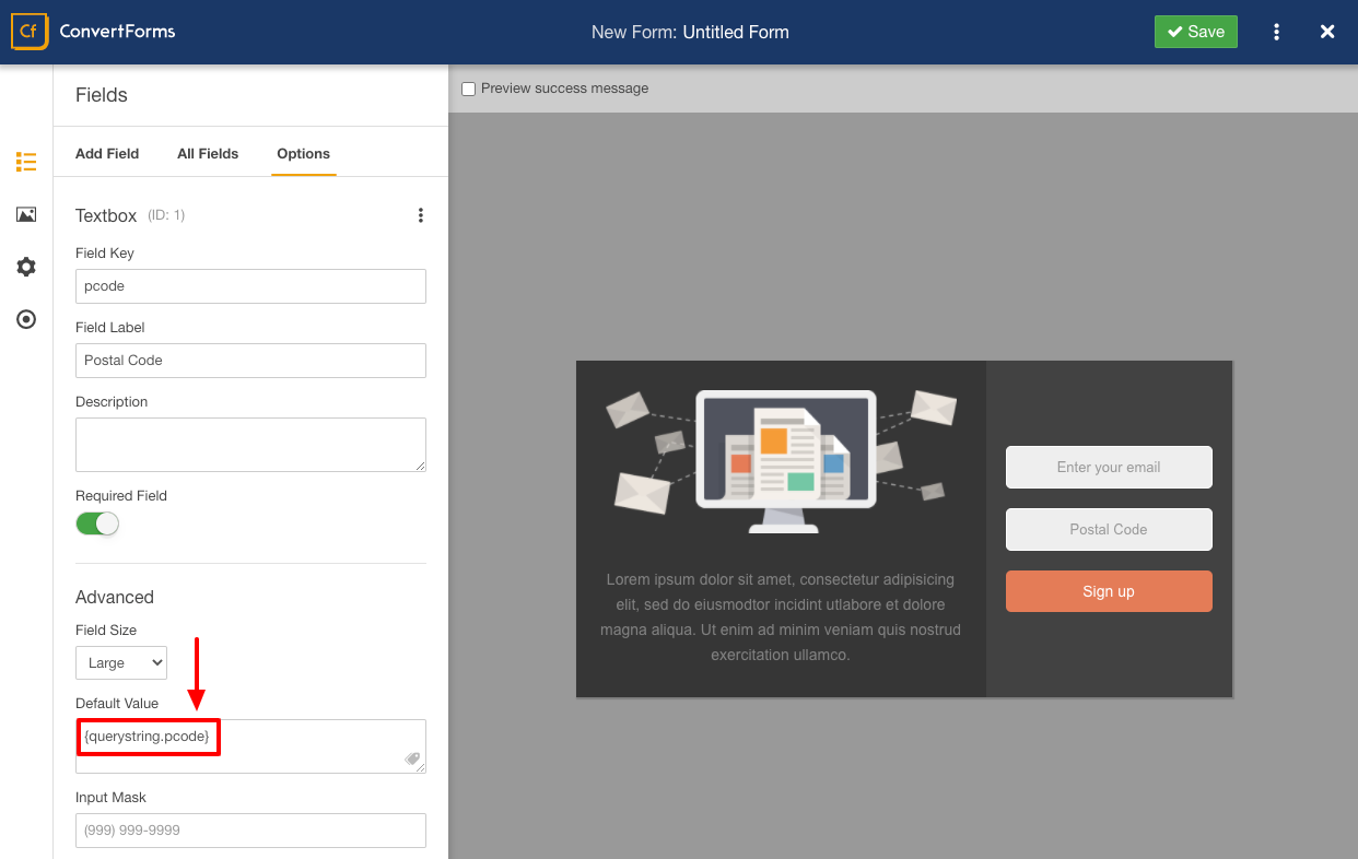 Auto Populate Form Fields with Query String