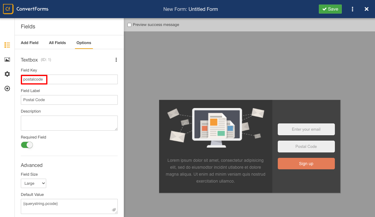 Auto Populate Form Fields with Query String