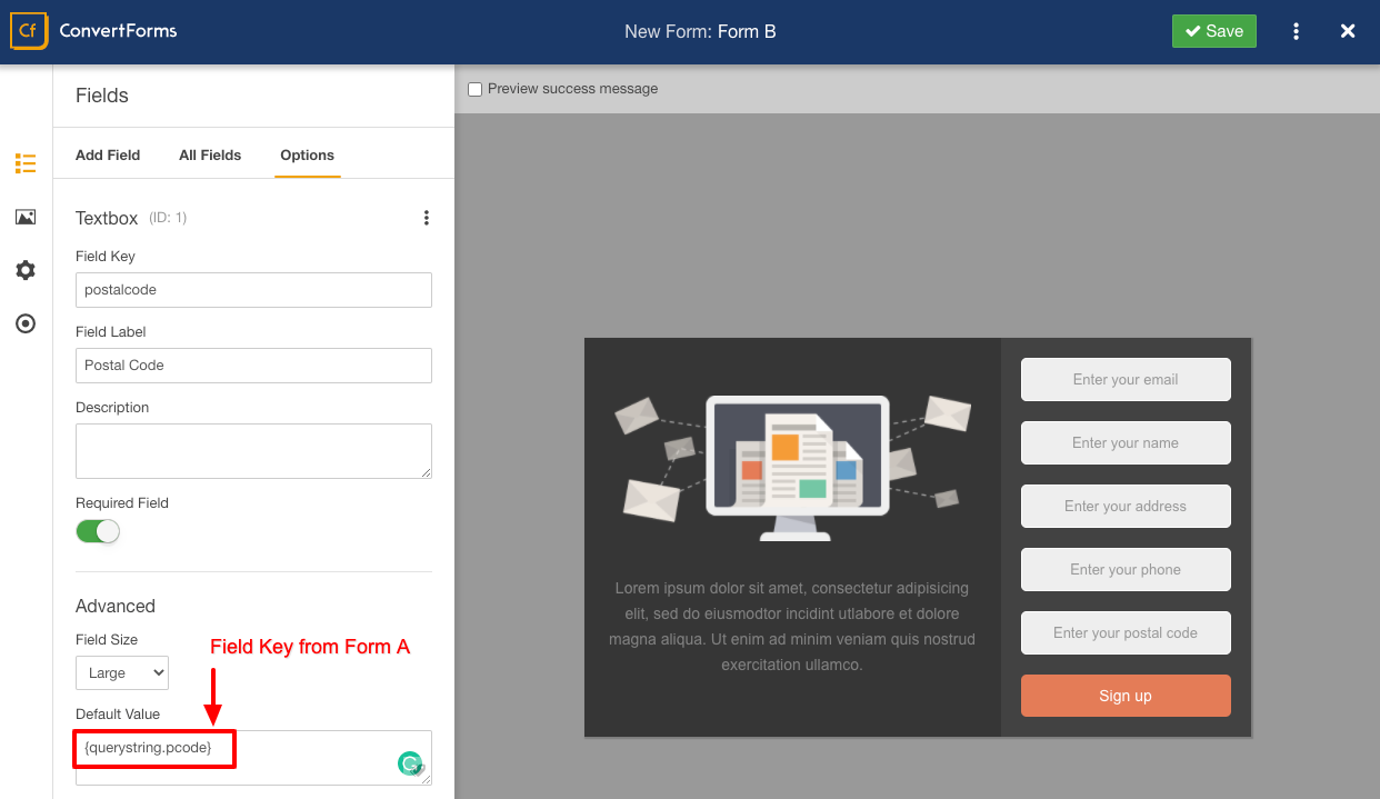 Auto Populate Form Fields with Query String