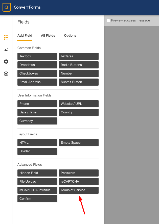 Convert Forms Add GDPR Field