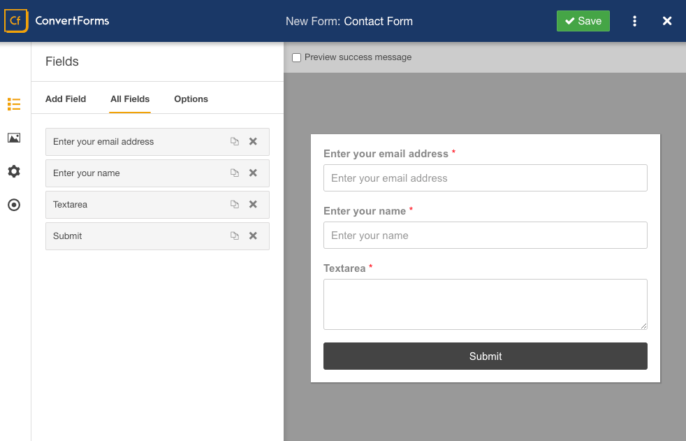 convert forms single column example