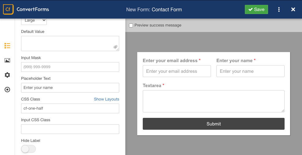 convert forms multi column demo