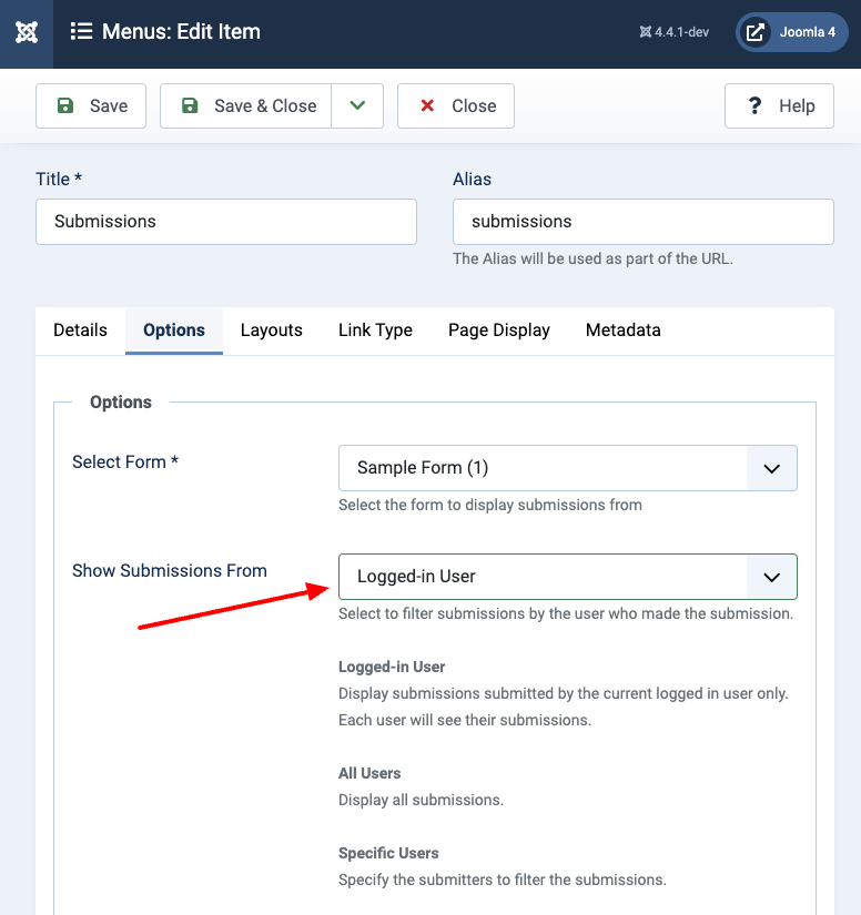 Display Form Submissions on Front End Show own submissions Only