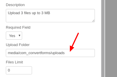 Configure the Uploaded Folder in your Joomla! Form