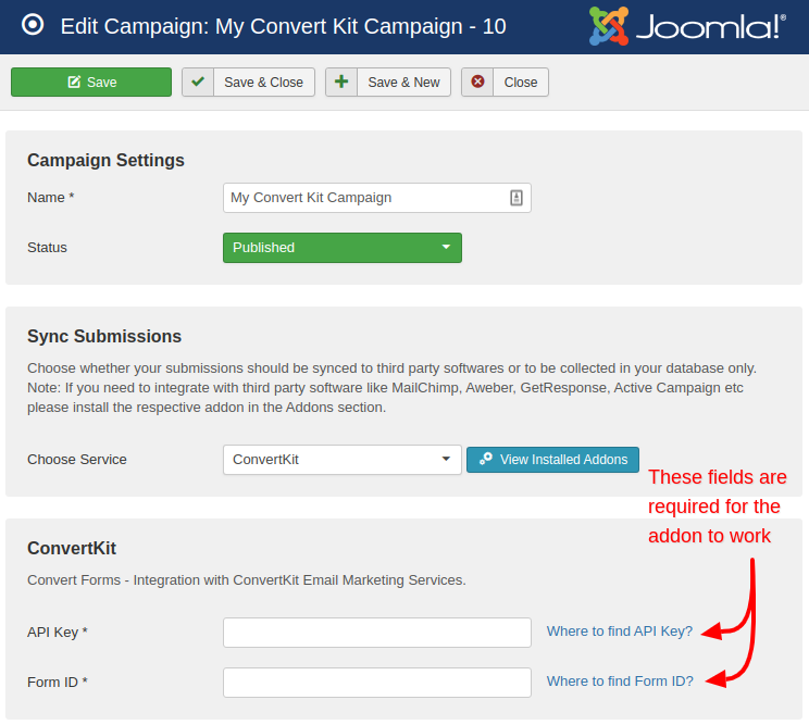 convertkit campaign convert forms