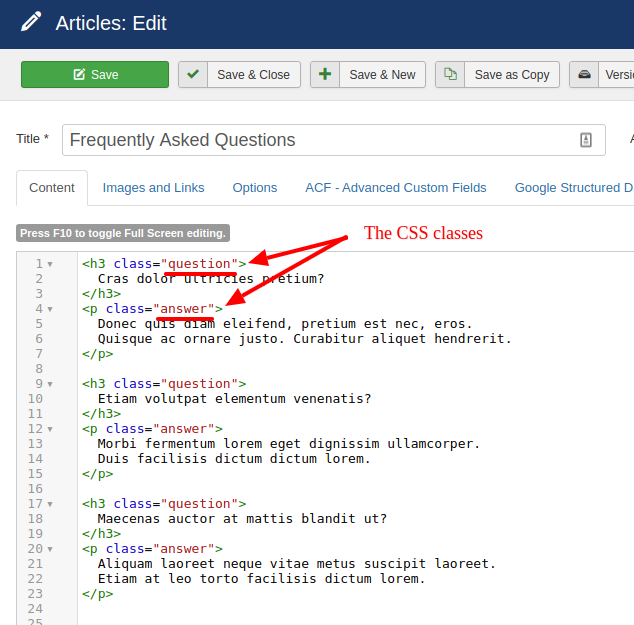 faq article source code editor