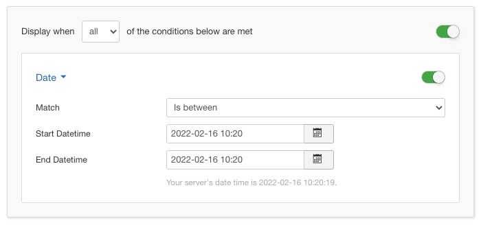 Date Display Condition