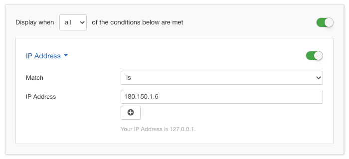 IP Address Display Conditions