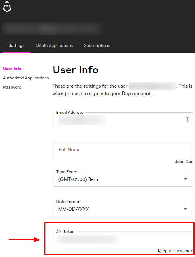 drip api token