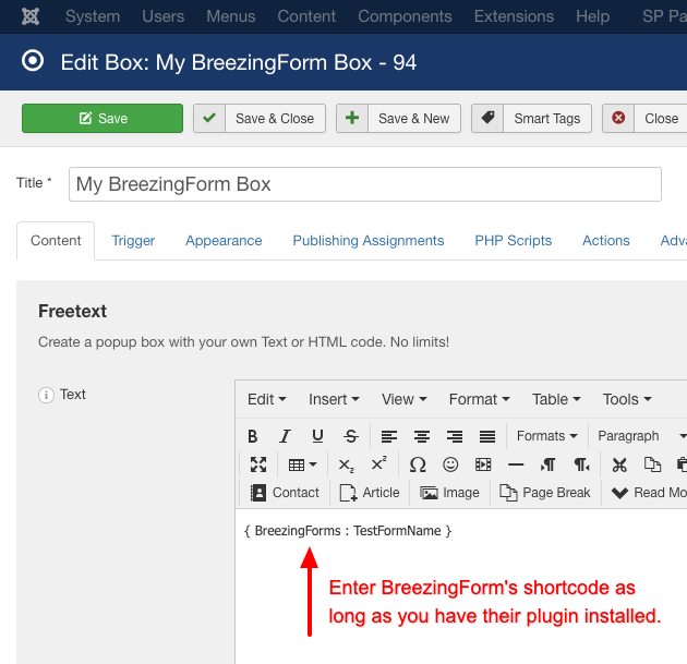 How to use breezing forms with engage box