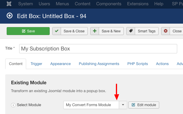 engage box convert form module