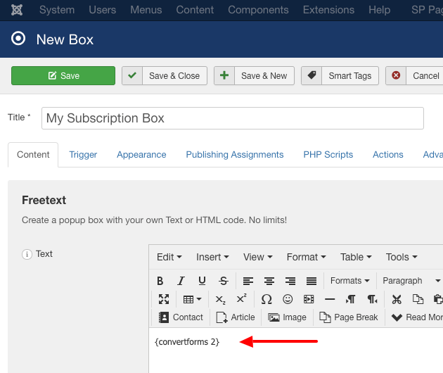 engage box convert form shortcode