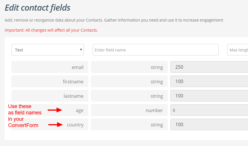 elasticemail custom fields