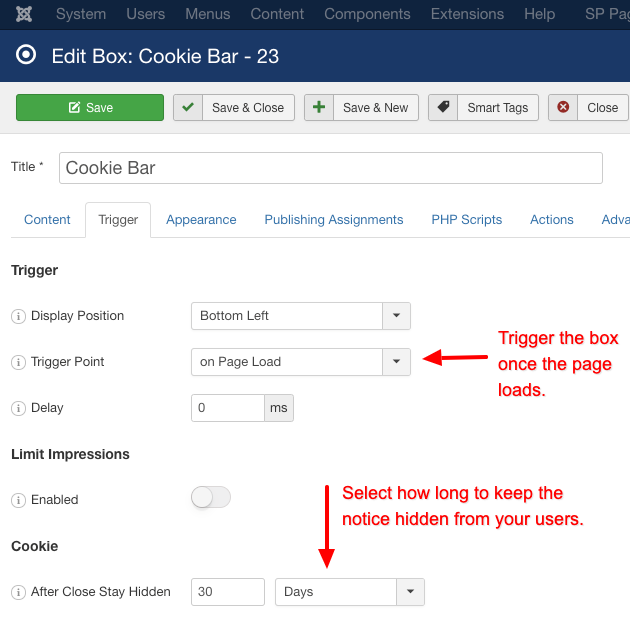 engagebox-cookie-law-trigger-settings