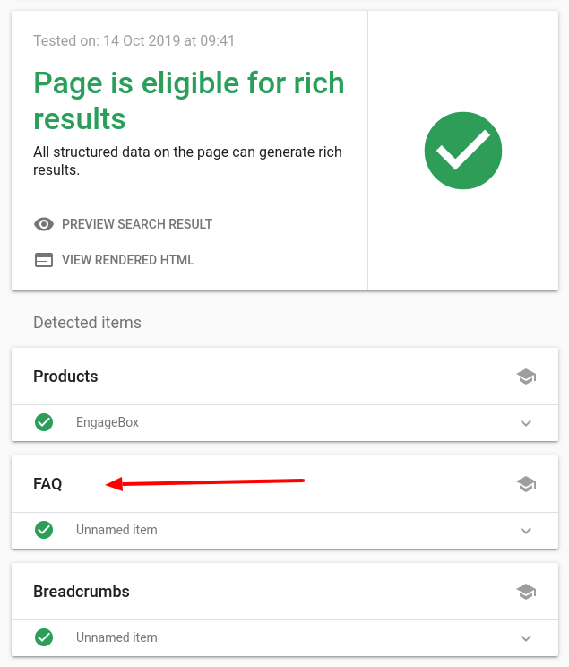 faq google rich results test