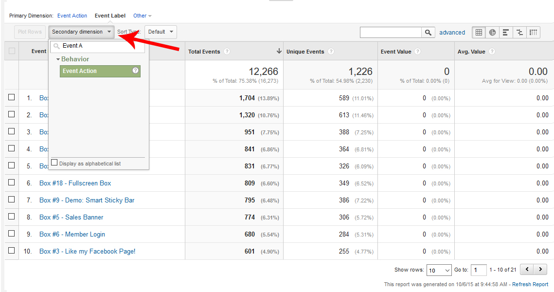 Google Analytics Secondary Dimensions