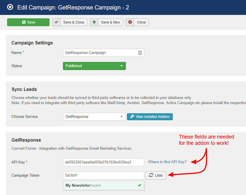 getresponse campaign convert forms