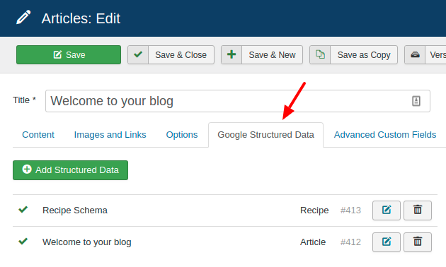 gsd3 jooml articles fast edit