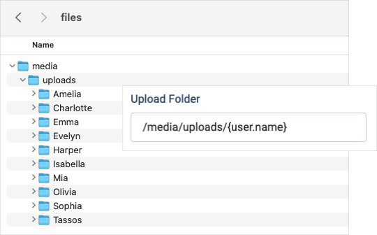 Custom Upload Folders