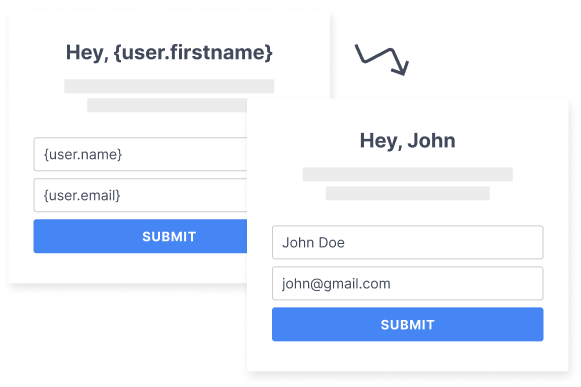 Populate form fields with default values to increase conversion rates.