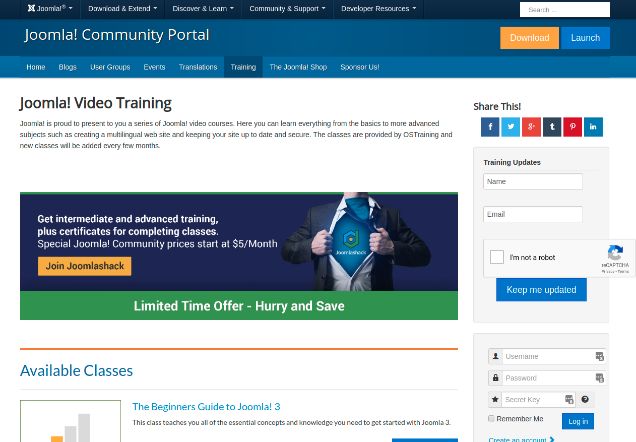 Free Joomla Video Courses