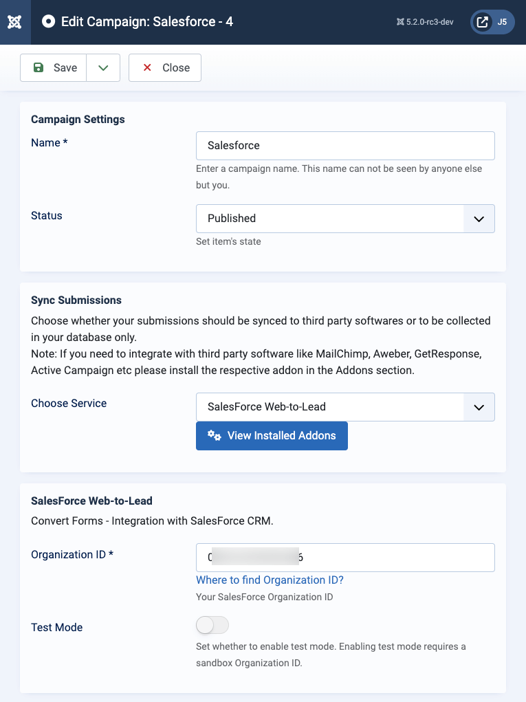 salesforce campaign convert forms