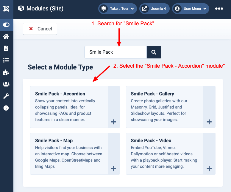 Smile Pack - Accordion Module Select