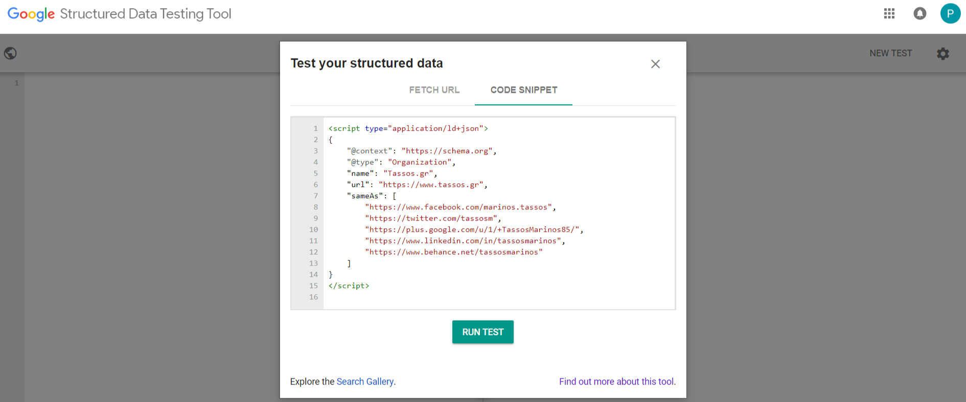 Google Stuctured Data Testing Tool