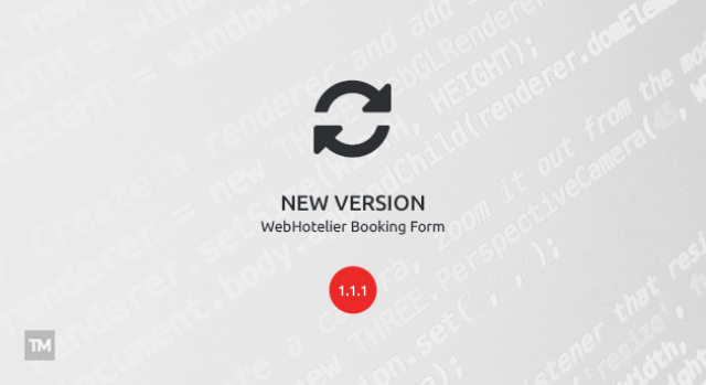 WebHotelier Booking Form 1.1.1 released
