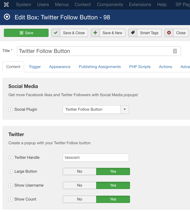 Create a Twitter Follow Button Box