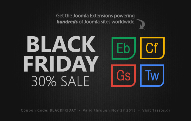 Black Friday 30% Joomla Sale 2018